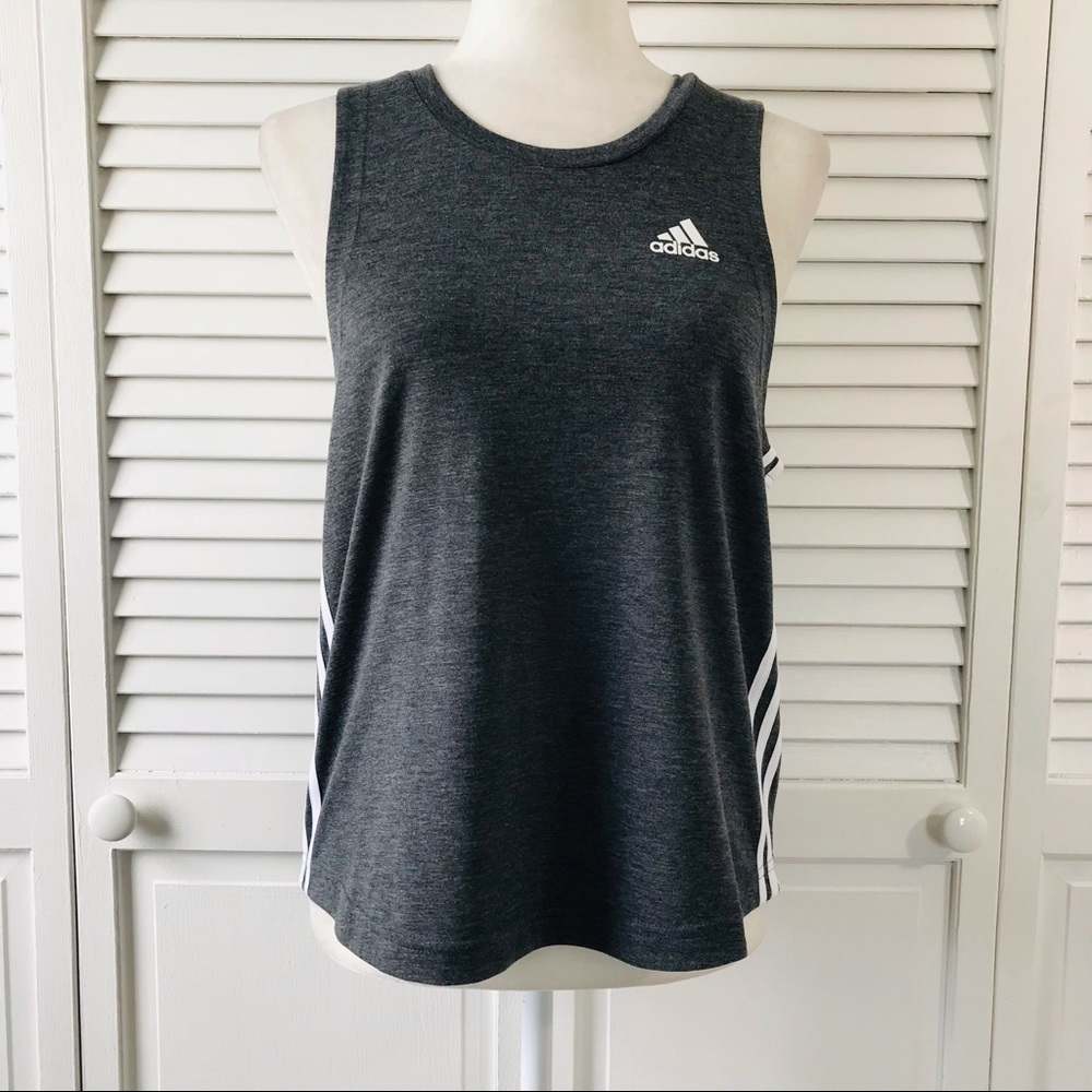 2/$25 ADIDAS Gray Primegreen Aeroready Tank Top Size Medium